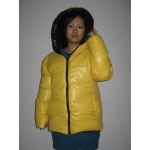 New unisex shiny nylon padded winter jacket wet look puffa reversible down jacket size M-3XL